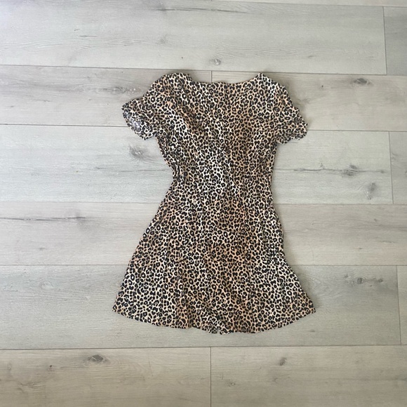 Bodycon Summer Short Sleeve Floral Slim Mini Beach Cocktail Party Leopard Sexy - Picture 5 of 7